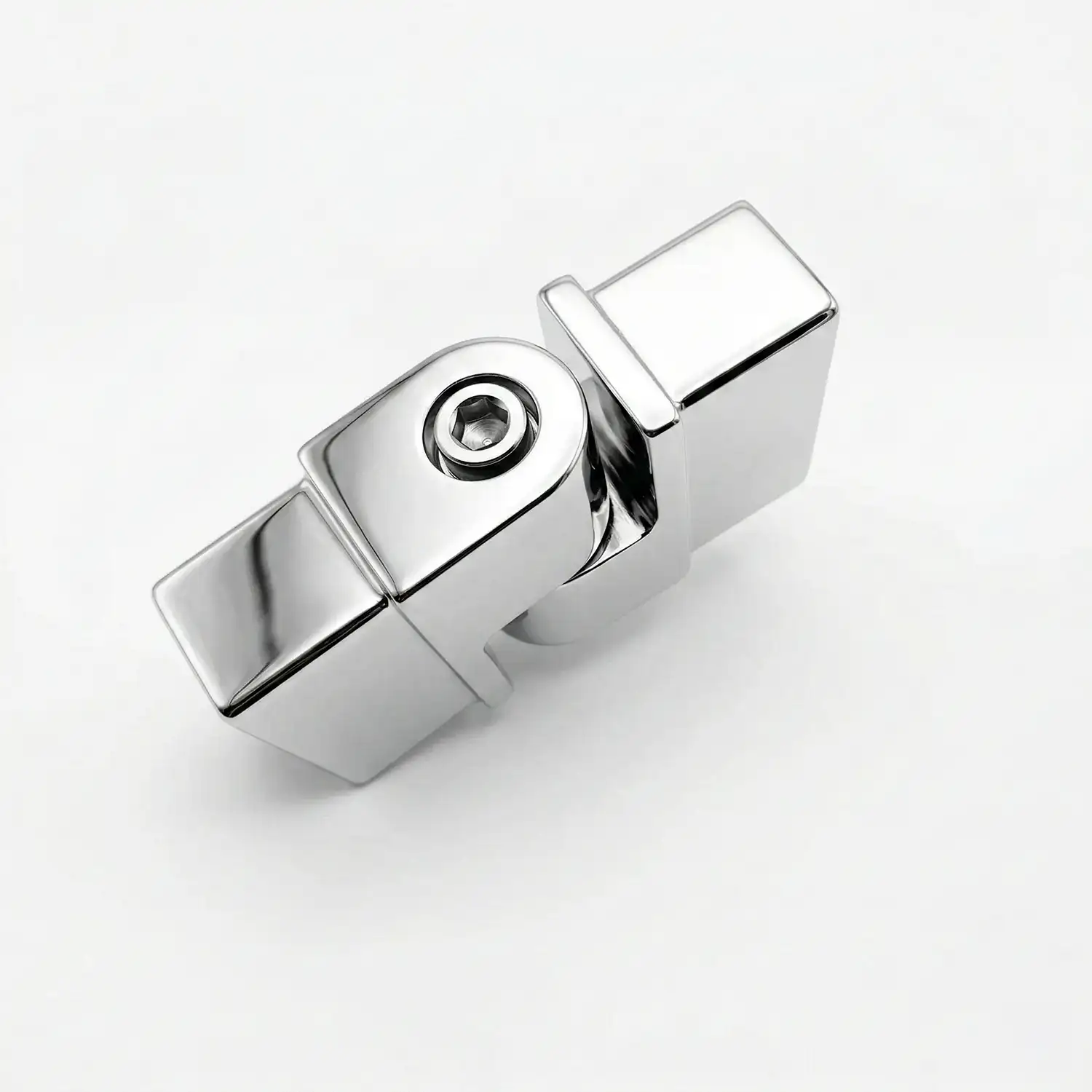 Adjustable horizontal bend slotted square 25x21mm stainless steel handrail fitting glass balustrade