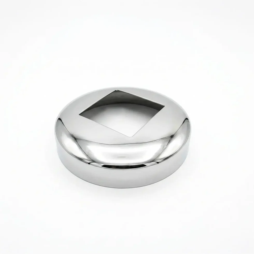 Domed decorative cover plate square 40x40mm stainless steel for balustrade post base DIY installation