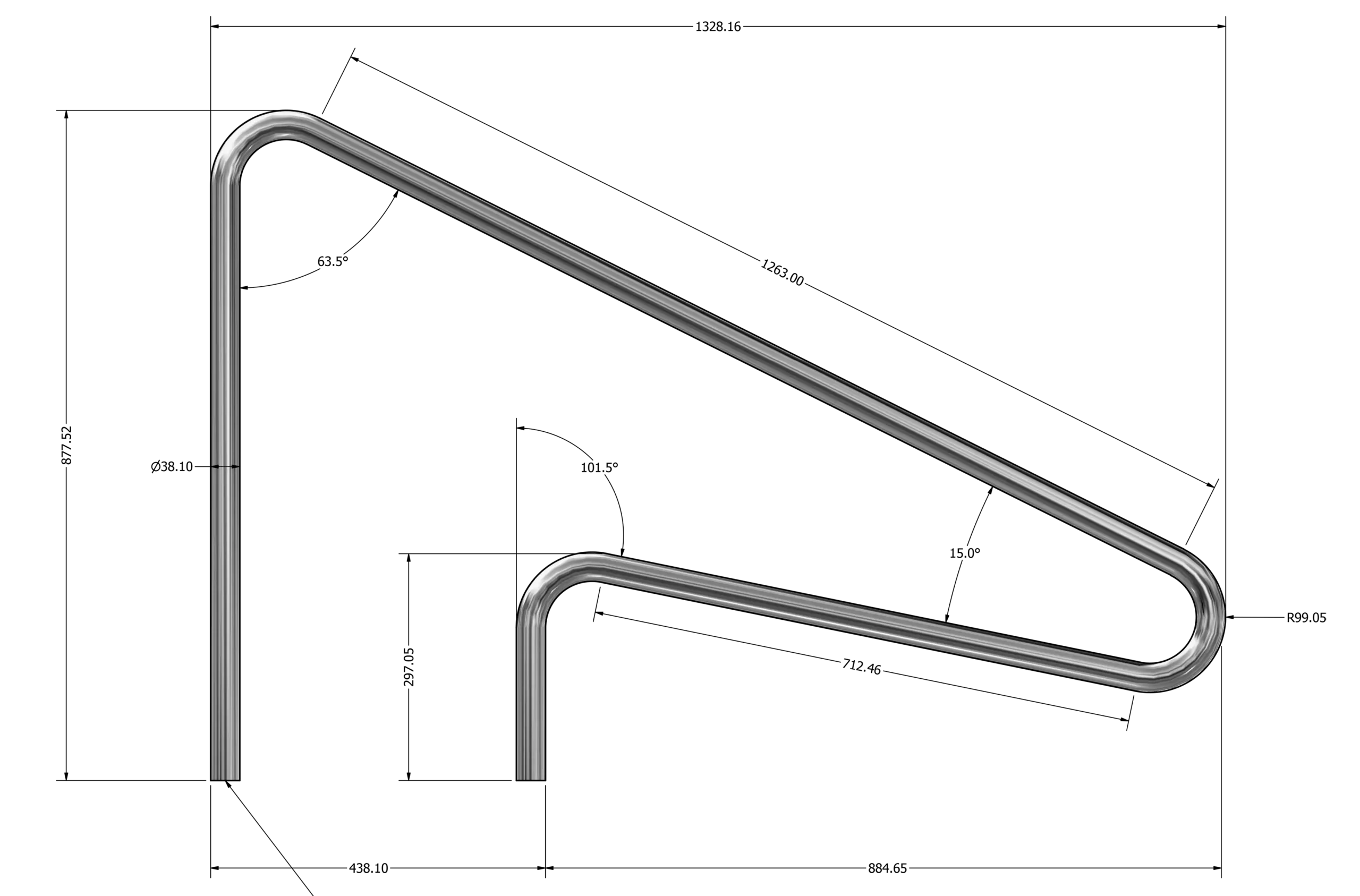 balustrader pool rail kit diag flat