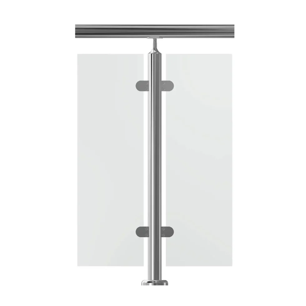 Ready made 50.8mm stainless steel glass clamp stanchion for frameless glass balustrade DIY install